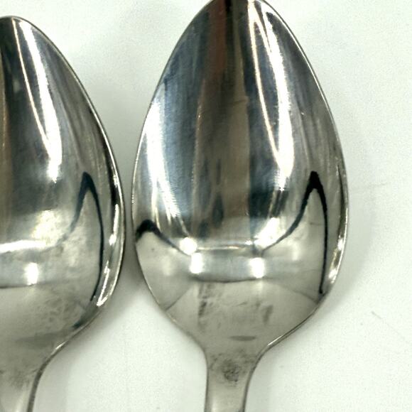Lifetime Stainless Flatware SILVER LEAVES Japan/Korea NOS 7 Teaspoons MCM - Picture 7 of 9